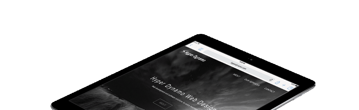 ipad Displaying Hyper Dynamo LLC site